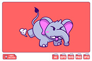 Cute Elephant Angry Cartoon, an Animal Illustration by Artstorystudio (Thumbnail 1 of 3)