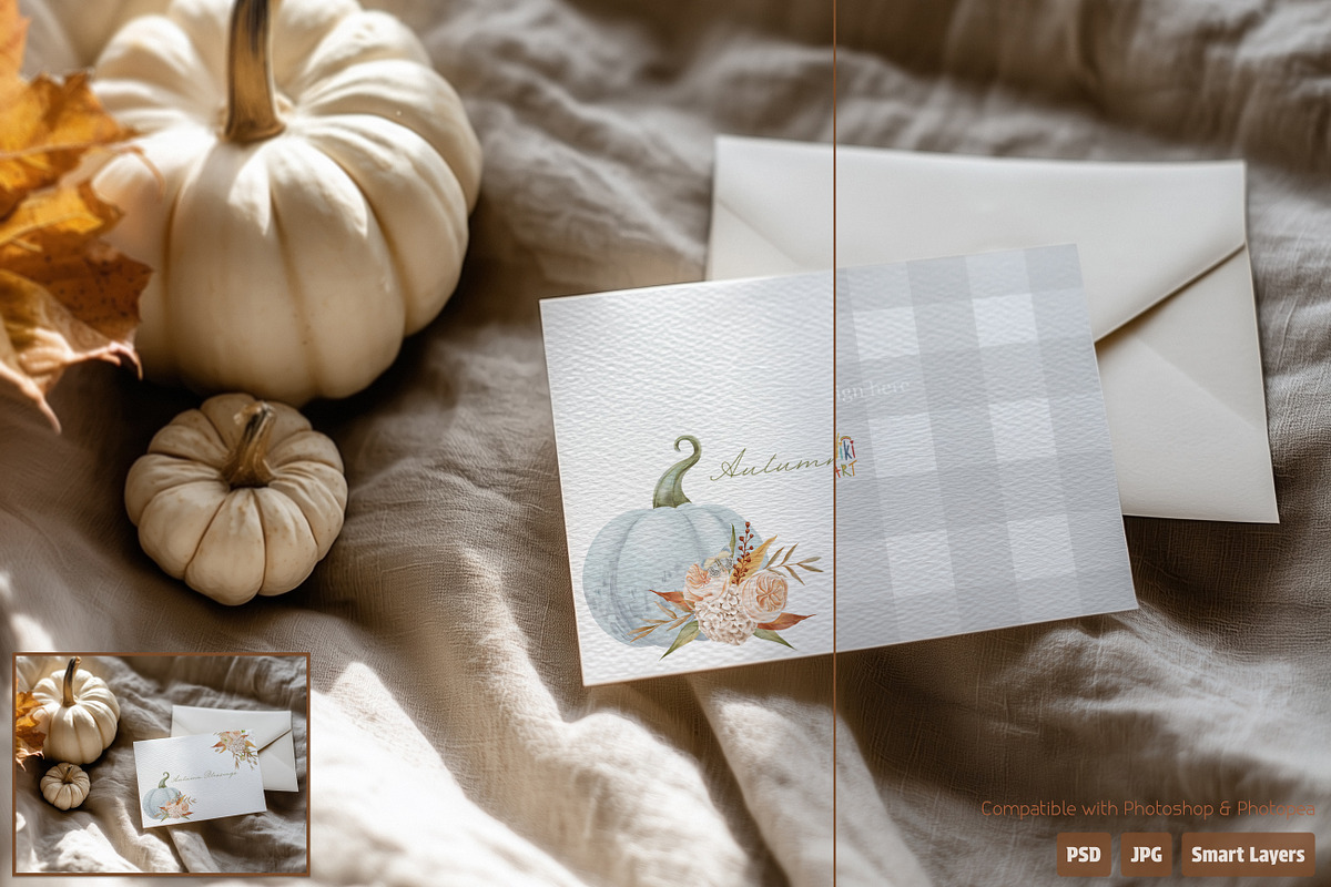 Pumpkin Season – 12 Card Mockups, a Mockup by NikiArts (Photo 9 of 10)