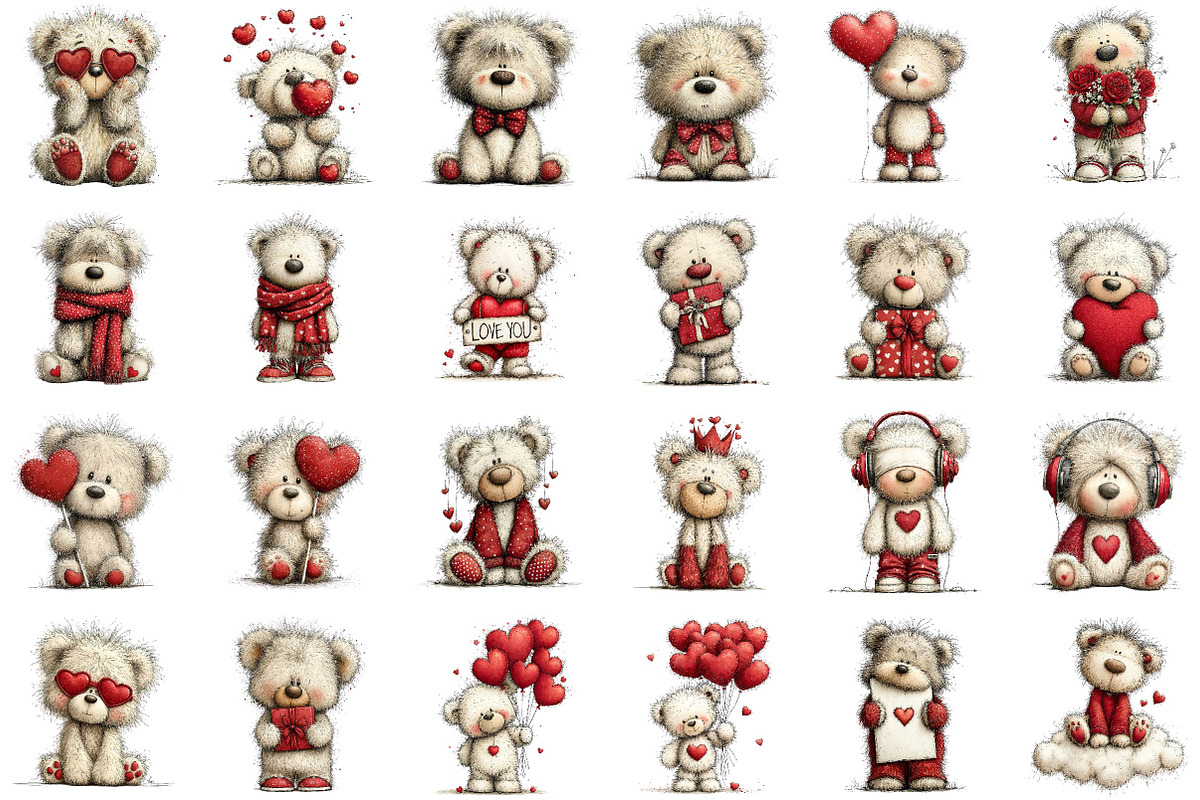 Whimsical Valentine Teddy Bear Clipa, an Illustration by Sublimation Artist (Photo 2 of 6)
