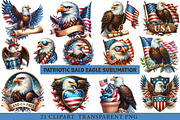 Patriotic Bald Eagle Clipart Bundle, an Illustration by cherrydesign (Thumbnail 1 of 4)