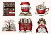 Coffee & Reading Moments Clipart, a Seasonal Illustration by Designworld (Thumbnail 2 of 9)