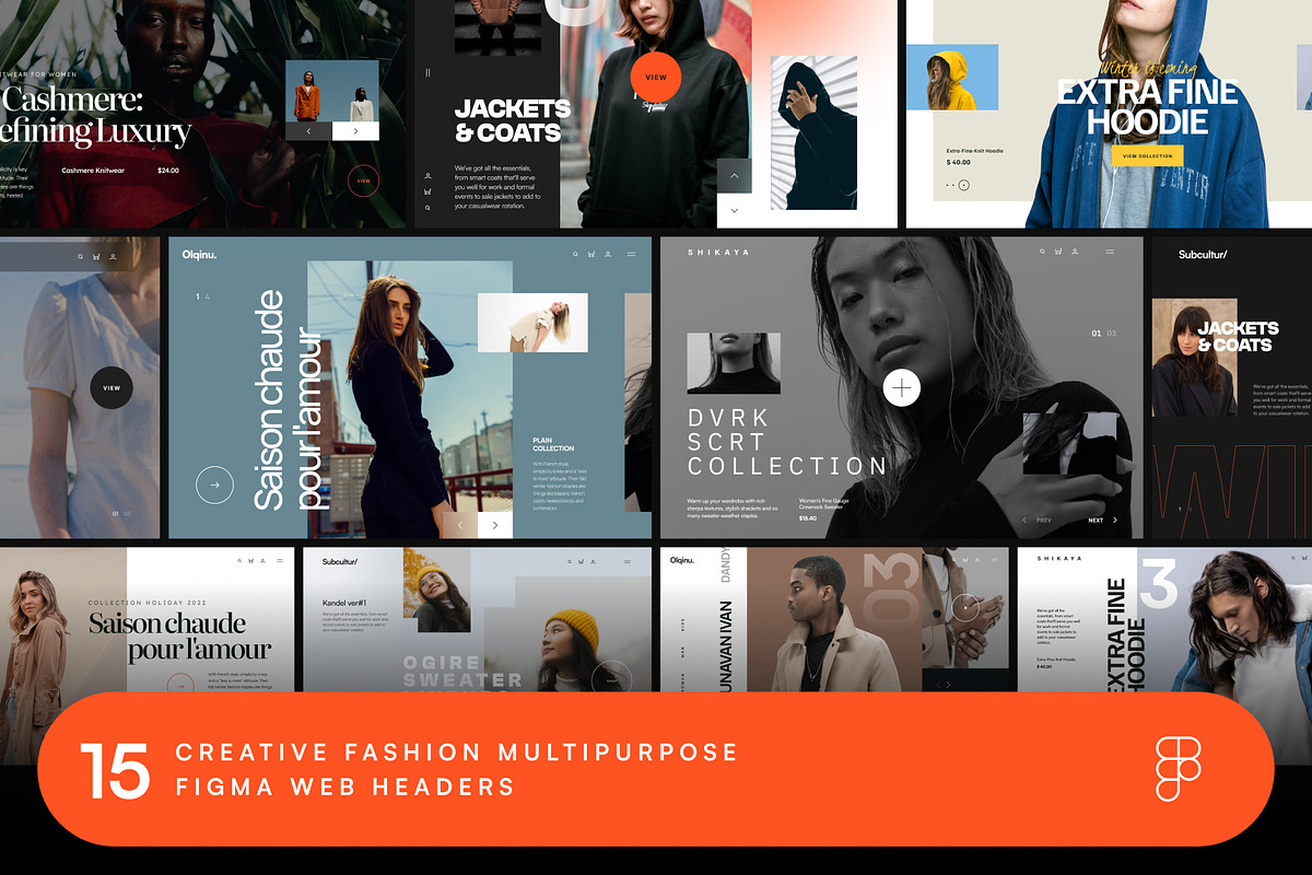 Olqinu - Figma Fashion Web Headers, an UI Kit Template by neuwebz (Photo 1 of 5)