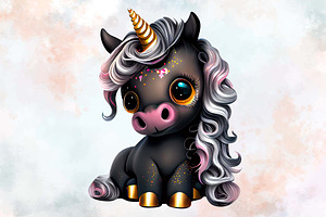 Baby Black Unicorn Sublimation