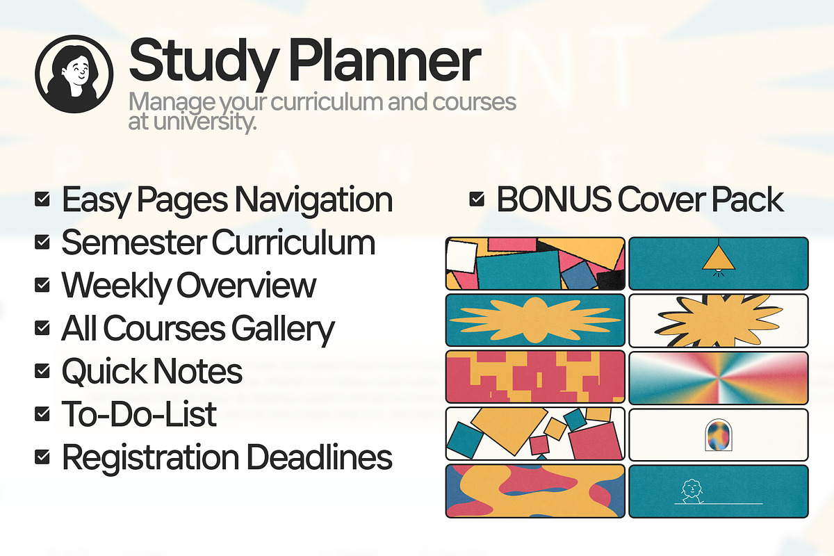 Study Planner Notion Template, a Templates & Theme by KristinaK3