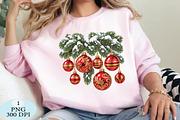 Snowy Pine Garland Red Ornaments PNG, a Seasonal Illustration by Daily.Designs (Thumbnail 3 of 5)