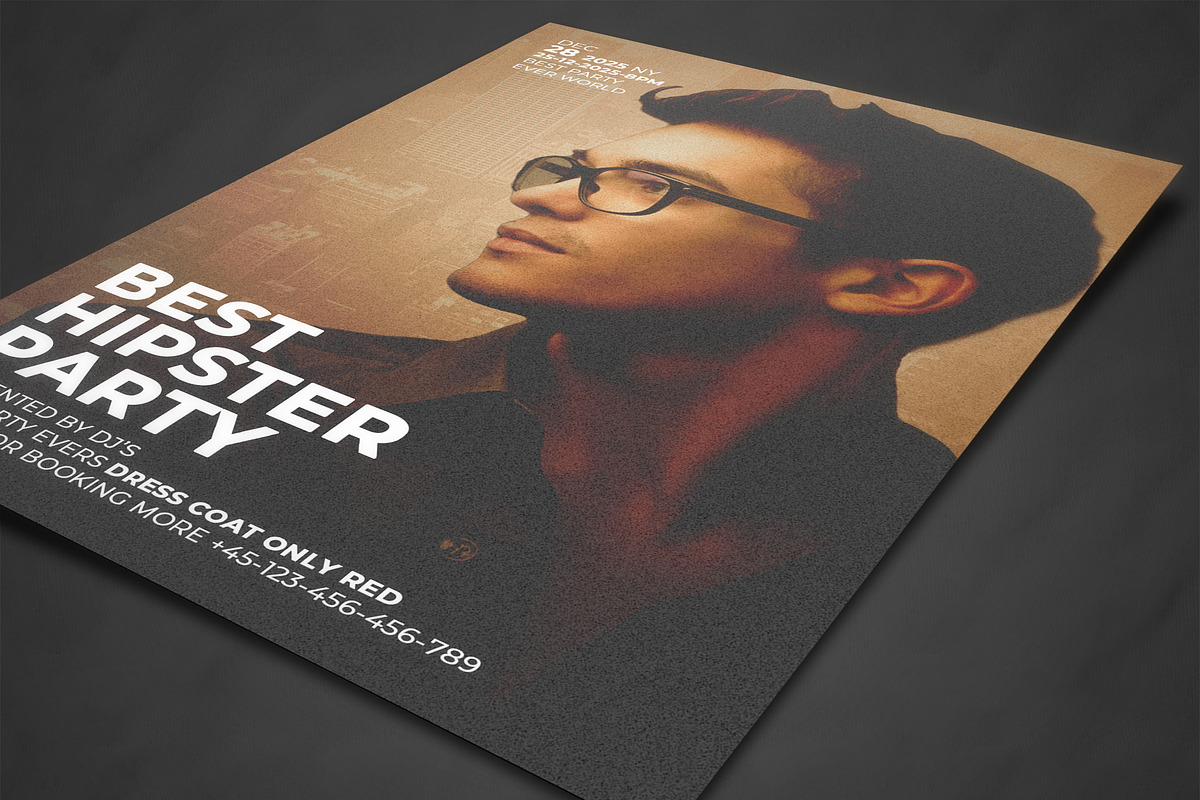 Hipster Party Flyer preview 2