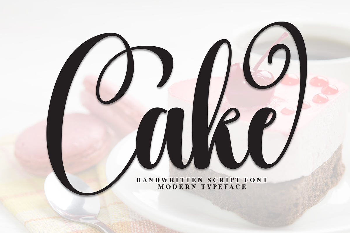 Cake | Script Font, a Handwritten Font by Scratchones (Photo 1 of 9)