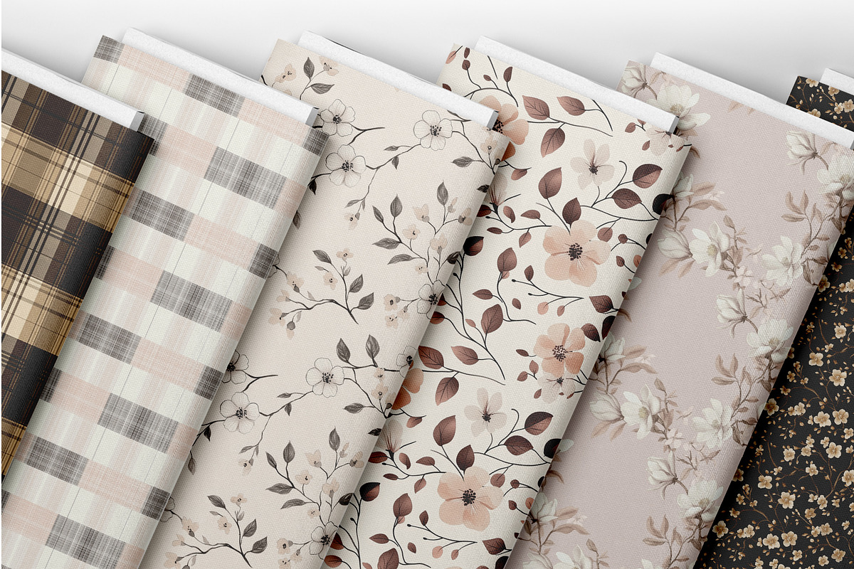 6 seamless pattern: Muted Floral, a Pattern Graphic by StudioCitra (Photo 2 of 10)