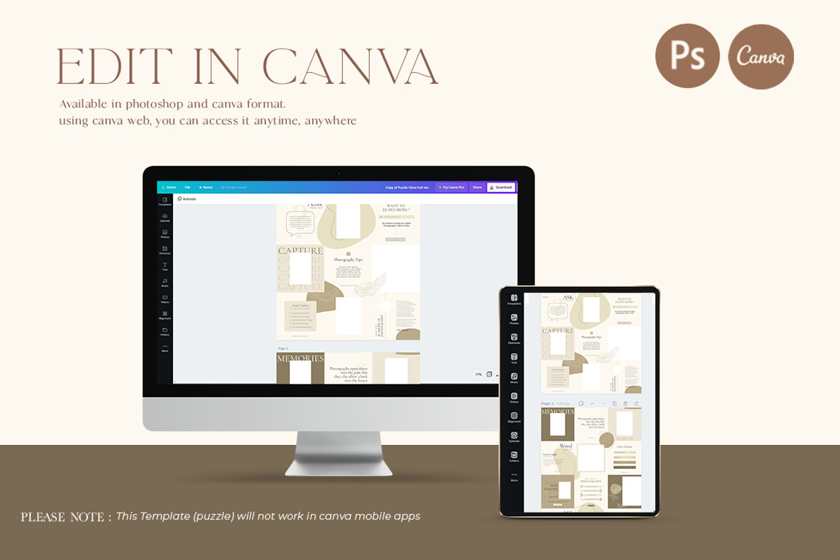 Instagram Puzzle Bethany | PS CANVA, a Social Media Template by Eviory
