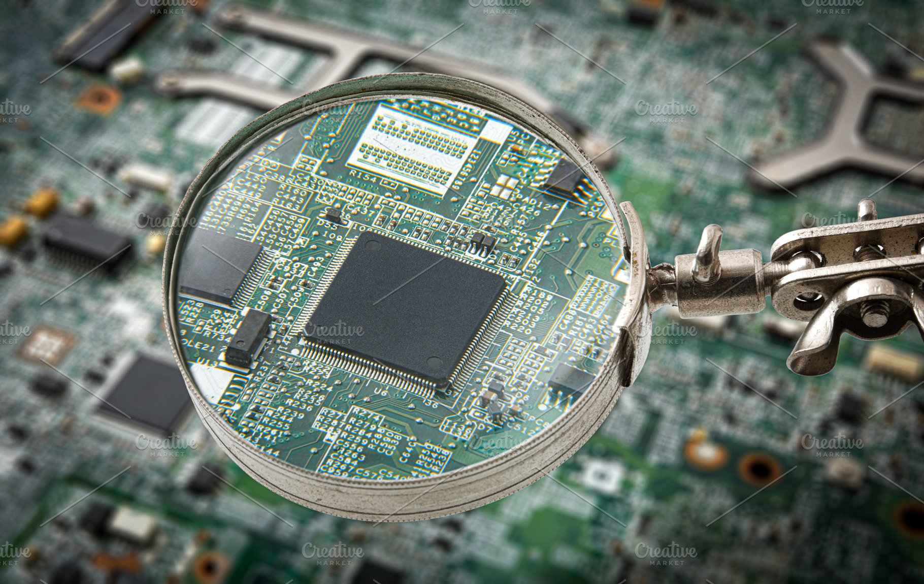Microchip Inspection on Circuit Board, a Technology Photo by Davizro's Market