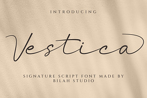 Vestica signature script font
