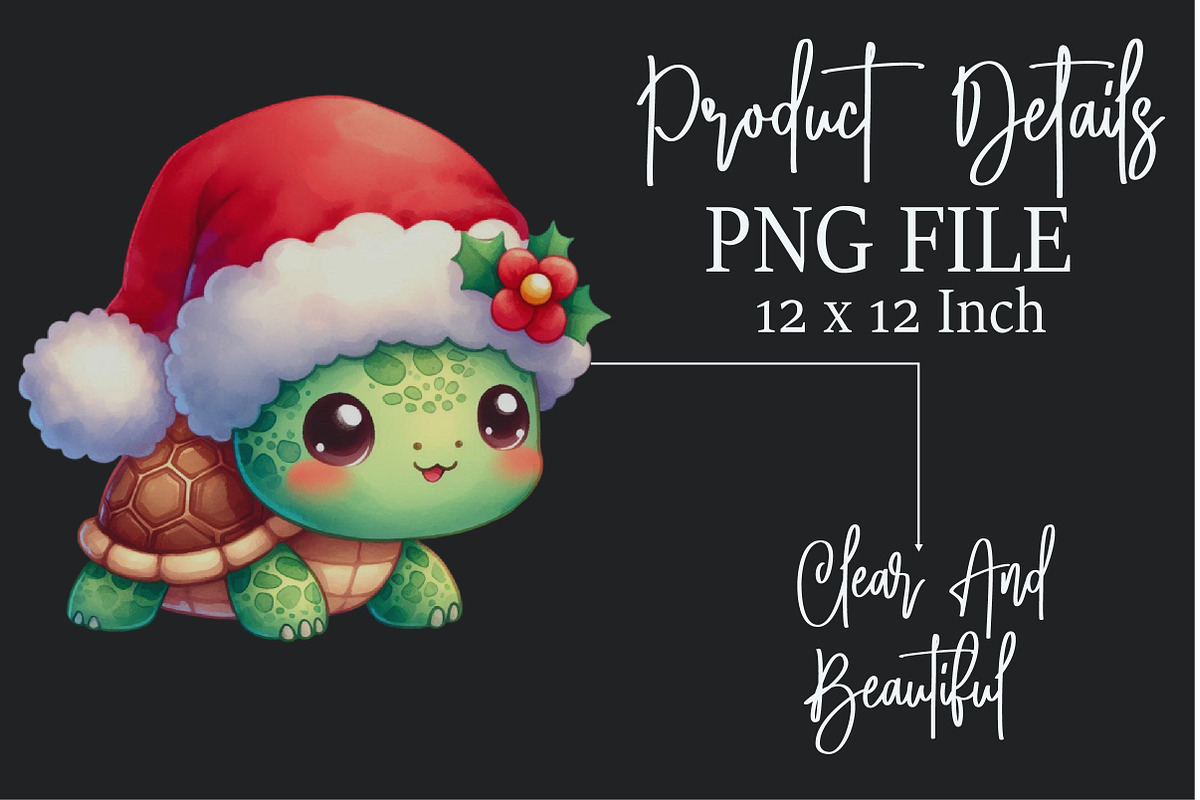 Christmas Cute Sea Turtle Clipart, an Illustration by Rose Art (Photo 4 of 5)