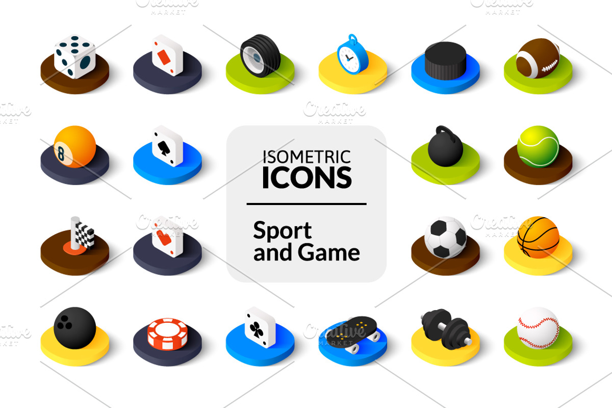 Isometric icons - Sport and Game