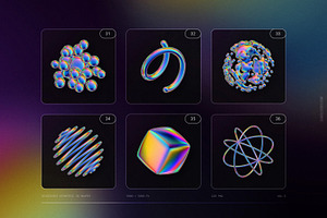 Iridescent Geometric 3D Shapes Vol.3