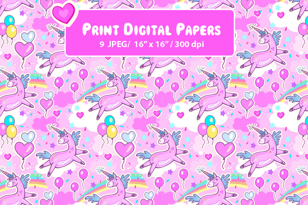 Cute Unicorns Clipart, a Pattern Graphic by ViktoriaARTprint (Photo 5 of 13)
