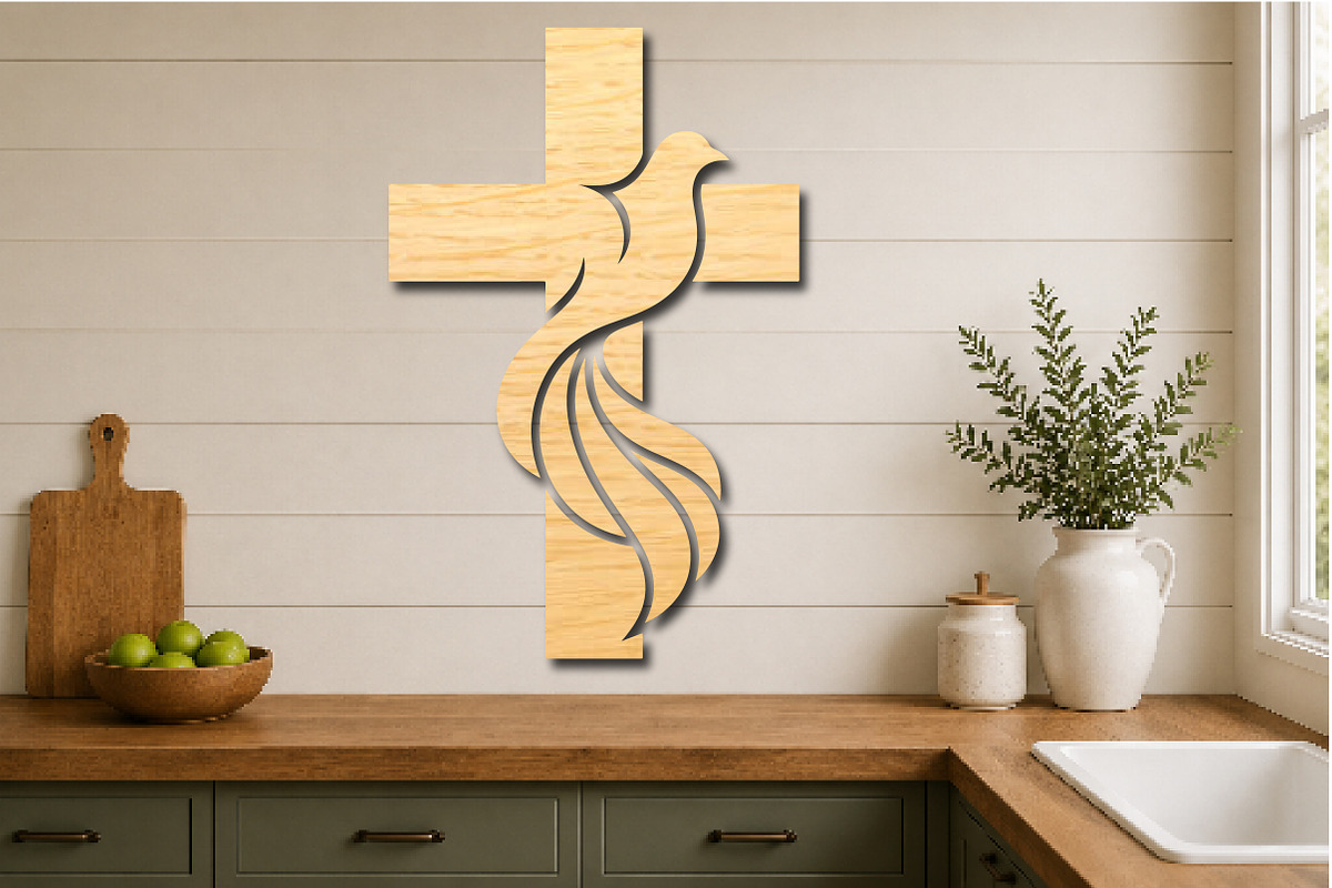 Dove Cross Laser Cut SVG, an Object Graphic by DreamCafeArt (Photo 3 of 4)
