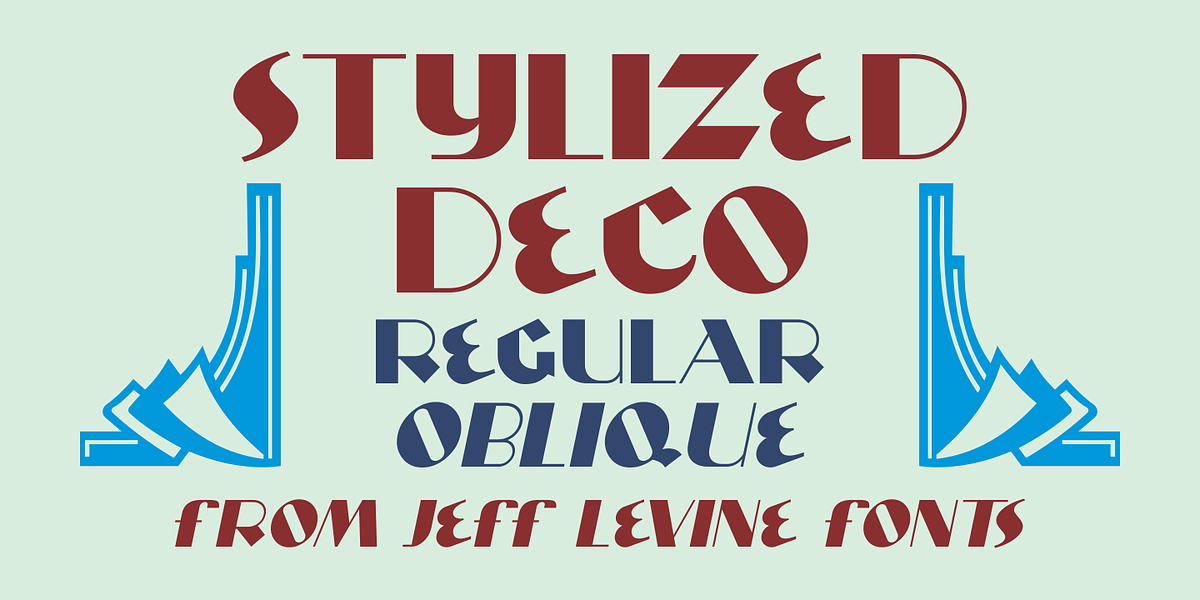 Stylized Deco JNL, a Sans Serif Font by Jeff Levine Fonts (Photo 1 of 5)