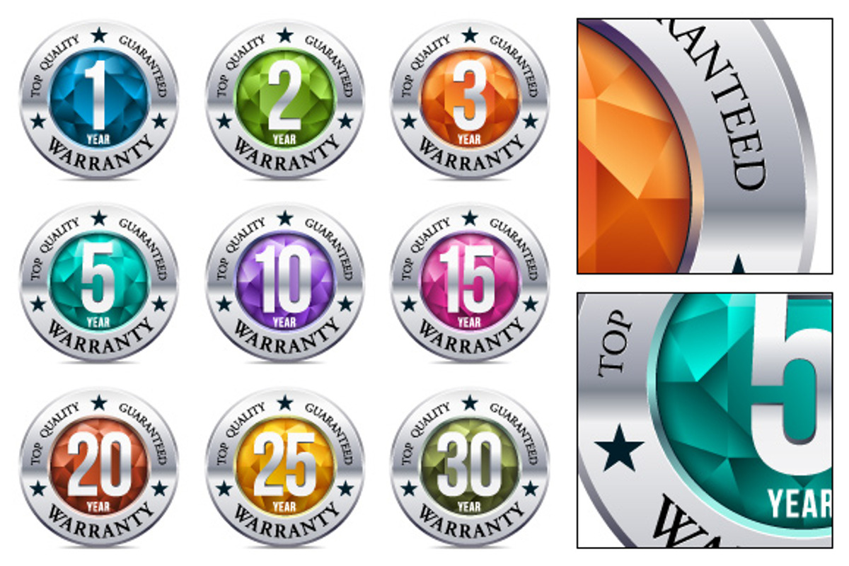 Warranty Seal Chrome Badge, an Icon by Shurik76