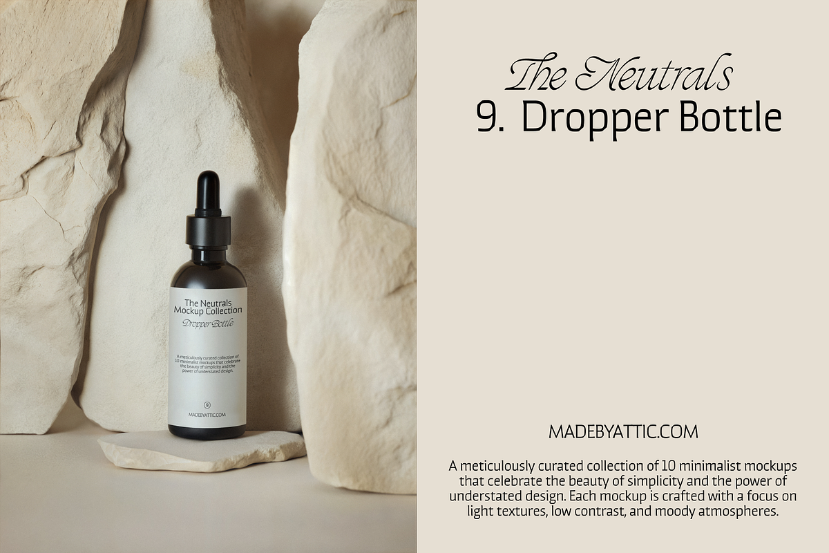 The Neutrals 09 : Raw Stone Dropper, a Packaging Mockup by Made by Attic (Photo 2 of 4)