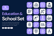 Animated School Education Icons, a Solid Icon by Vectors Market (Thumbnail 1 of 5)