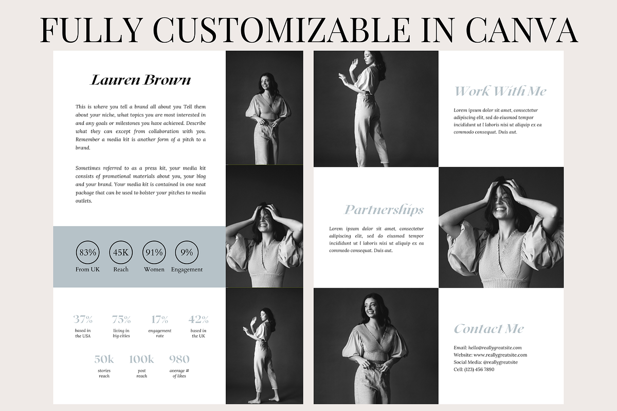2 Page Minimalist Media Kit Canva, a Social Media Template by Daily Creative (Photo 3 of 4)