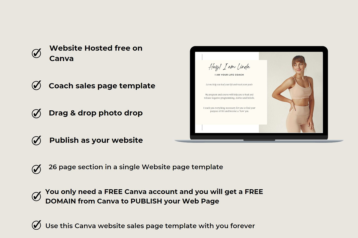 Coach Sales Page Template Canva, a Landing Page Template by Deepa Template Studio (Photo 3 of 10)