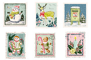 Christmas postage stamp Clipart, an Illustration by Designworld (Thumbnail 1 of 4)