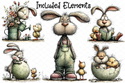 Whimsical Easter Bunny and Chick Cli, an Illustration by cherrydesign (Thumbnail 2 of 4)