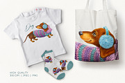 Dachshund Cute Winter Dog, an Animal Illustration by YarovaArt (Thumbnail 6 of 7)