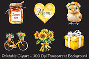 Sunny Yellow Mother's Day Cliparts, an Illustration by RobertsArt (Thumbnail 3 of 7)