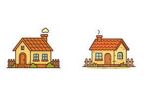 Two charming illustrated houses with, an Arts & Entertainment Photo by ZinetroN