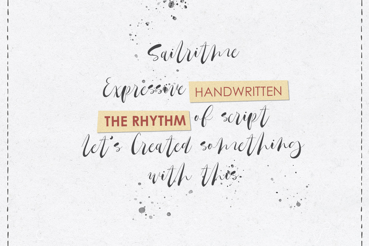 Sailritme - Handwritten Script, a Script Font by Littlehand (Photo 5 of 9)