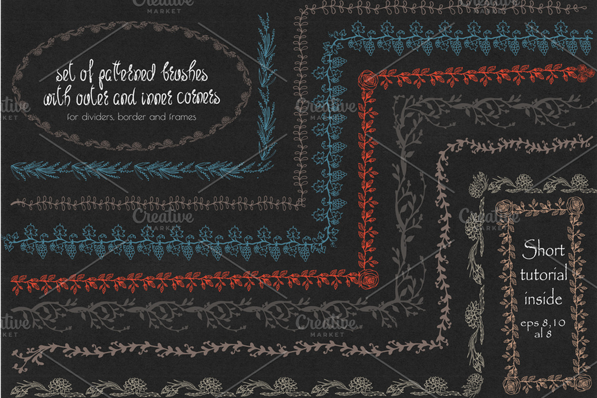 Set of vector patterned brushes, a Brush Add-On by Elena Terzi (Photo 2 of 5)