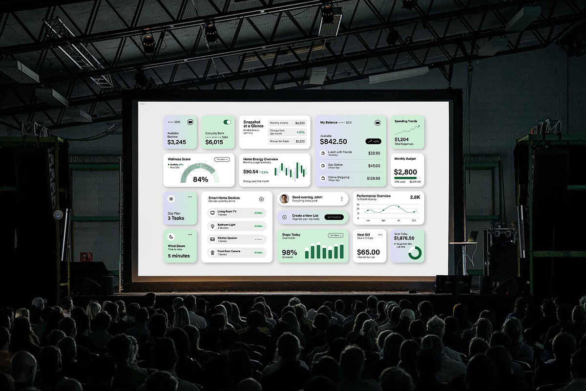 Bento Box Dashboard UI Template, an UI Kit Template by BrandPacks (Photo 2 of 6)