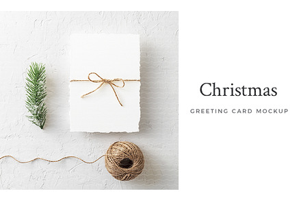 Christmas Greeting Card Mockup, a Print Template by Lena Zakharova