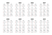 Calendar 2024, 2025 and 2031, an Object Graphic by Volyk (Thumbnail 1 of 5)