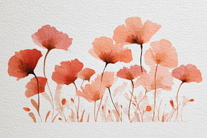 Watercolor flowers in red shades, a Photo by Beautiful things