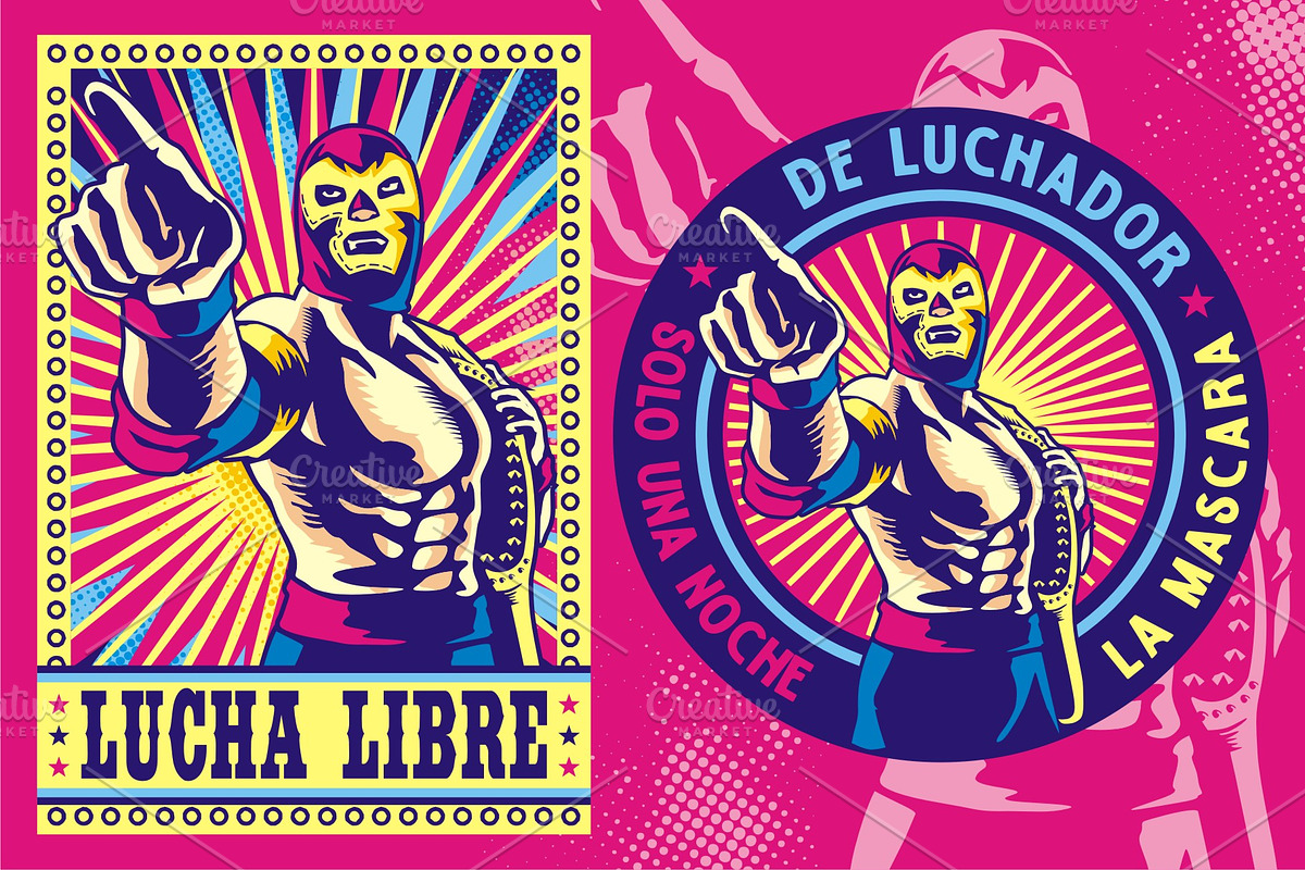 LUCHADOR POSTER ART VECTOR, a Person Illustration by arace