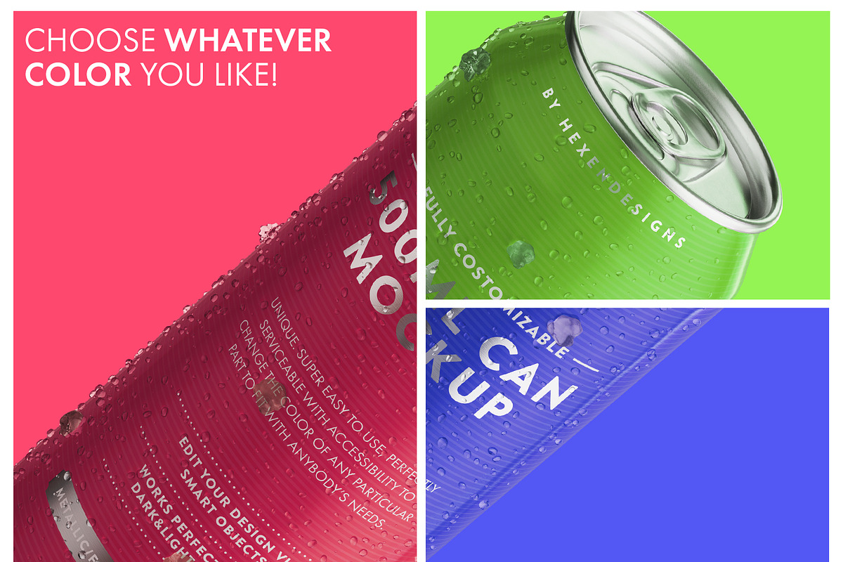 500ML CAN MOCKUP, a Product Mockup by HexenDesigns (Photo 3 of 9)