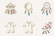 Boho Coquet Clipart,Boho Nursery, a Seasonal Illustration by CreationArt (Thumbnail 4 of 7)
