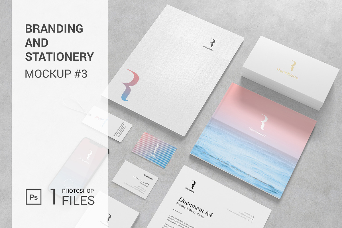 Stationery Branding Mockup #3, a Product Mockup by Seven Lights (Photo 1 of 3)