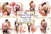 Rose gold Watercolor Romantic Couple, an Illustration by NiiiNArt (Thumbnail 5 of 9)