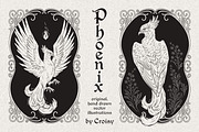Phoenix hand-drawn vector arts, an Animal Illustration by Croisy (Thumbnail 1 of 3)