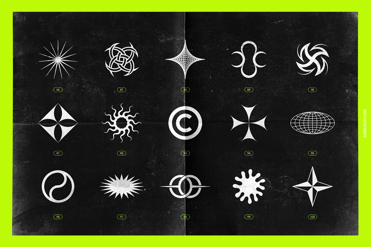Acid & Chrome Abstract Shapes Bundle, an Object Graphic by Samolevsky (Photo 24 of 25)