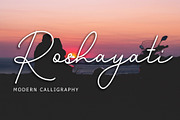 Roshayati Modern Calligraphy Font, a Script Font by Formatika Studio (Thumbnail 1 of 6)