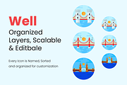 Flat Bridge Icons, a Duotone Icon by Brickclay (Thumbnail 4 of 8)