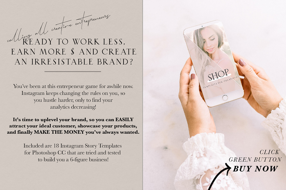 18 Instagram Templates for Creatives, a Social Media Template by CreativeMavenCo. (Photo 5 of 8)