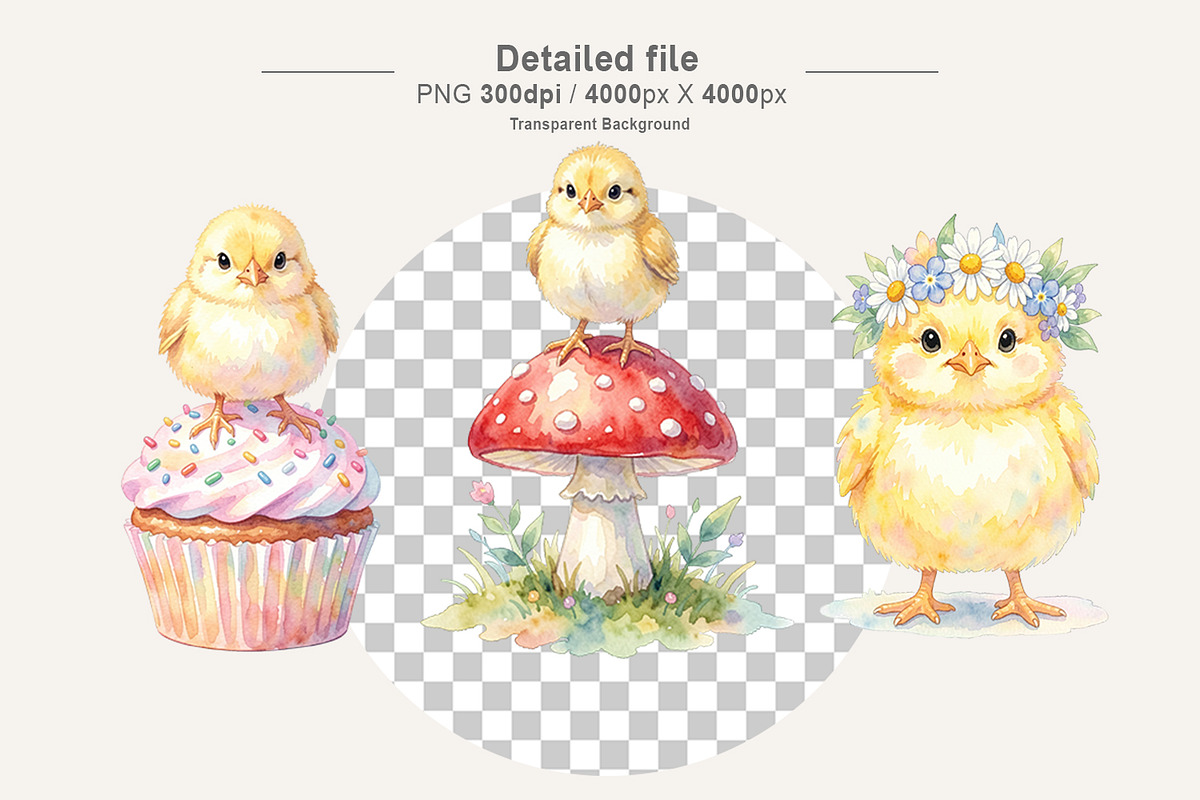 Easter Chick Sublimation PNG Bundle, an Illustration by Artnoy (Photo 3 of 8)