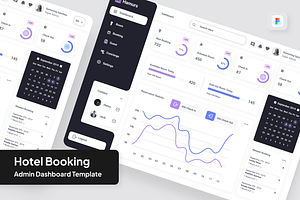 Hotel Booking Admin Dashboard, an UI Kit Template by SquidPixey