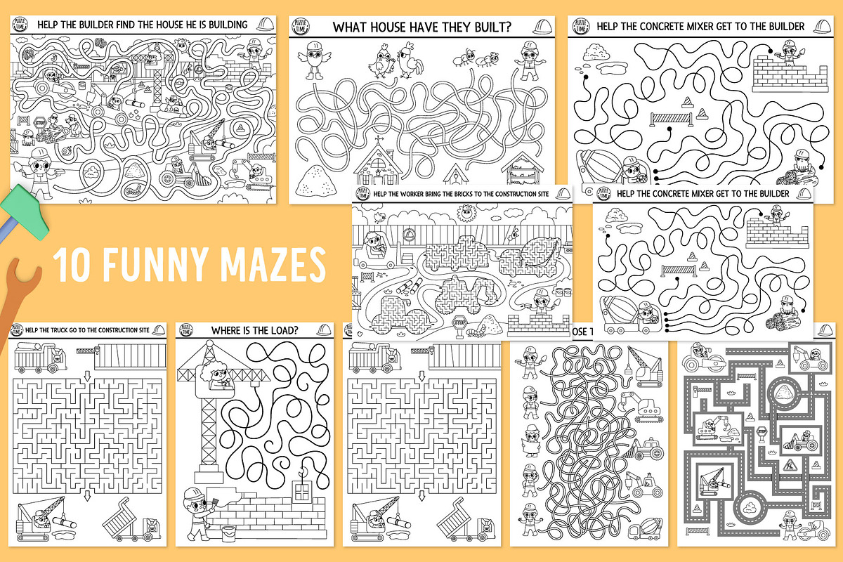 Construction site coloring games, an Education Illustration by Lexi Claus (Photo 3 of 15)